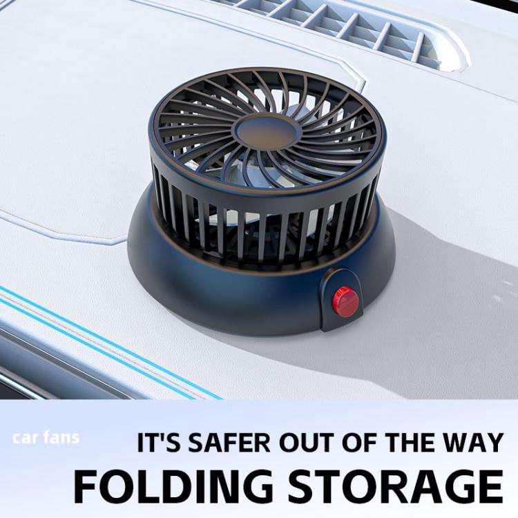 Car Single-head Three-speed Adjustable Folding High-wind Fan(White 5V USB)