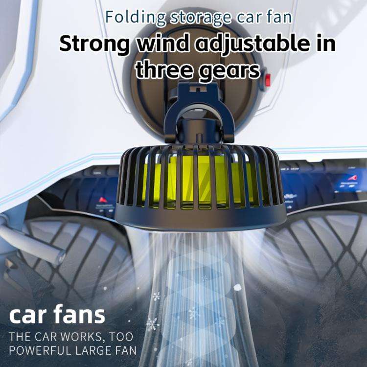 Car Single-head Three-speed Adjustable Folding High-wind Fan(White 5V USB)