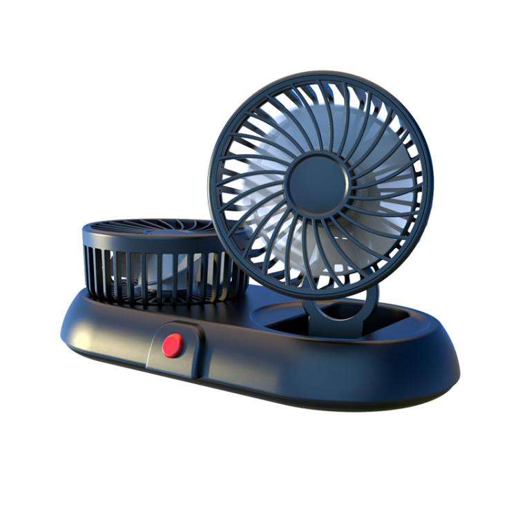 Car Two Head Adjustable Foldable Multifunctional High-Wind Fan(White 5V USB)