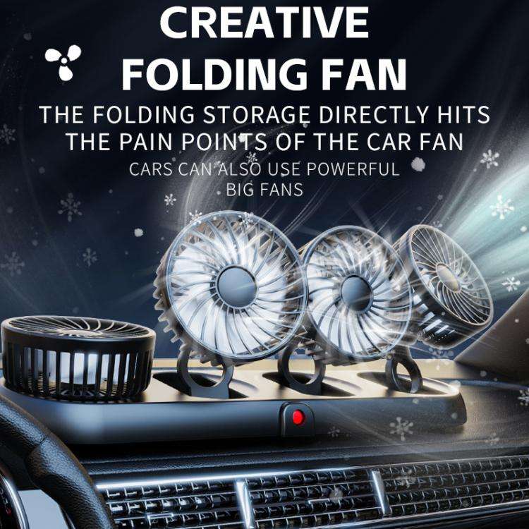 Truck Refrigeration High Wind Four-head Fan(White 5V USB)