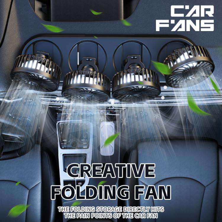 Truck Refrigeration High Wind Four-head Fan(Yellow 12V Cigarette Lighter)