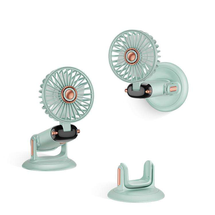 360-Degree Rotation Foldable Handheld Desk Fan Wall Mounted Rechargeable Portable Mini Fan(Green)