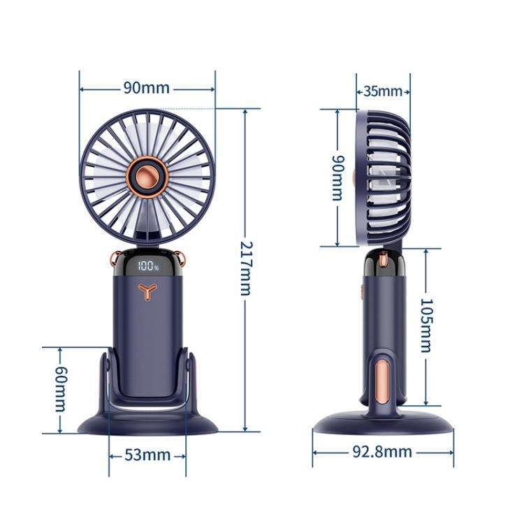 360-Degree Rotation Foldable Handheld Desk Fan Wall Mounted Rechargeable Portable Mini Fan(White)