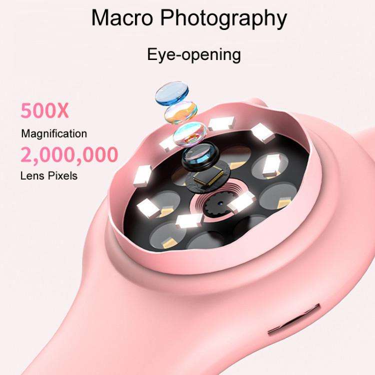Children Science Experiment Set Microscope Toys(Pink)