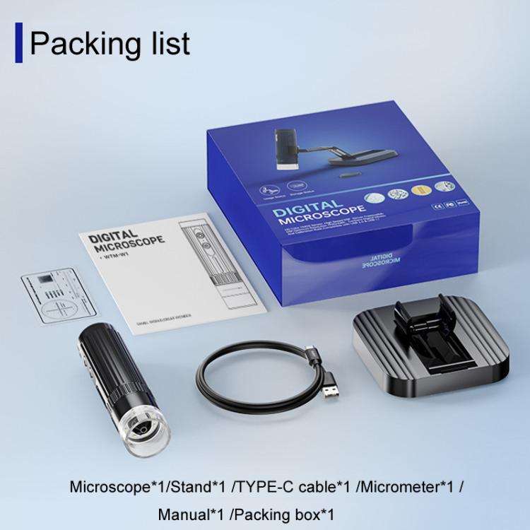 Portable 200W Pixel 1000X HD Wireless Digital Microscope(White With Holder)