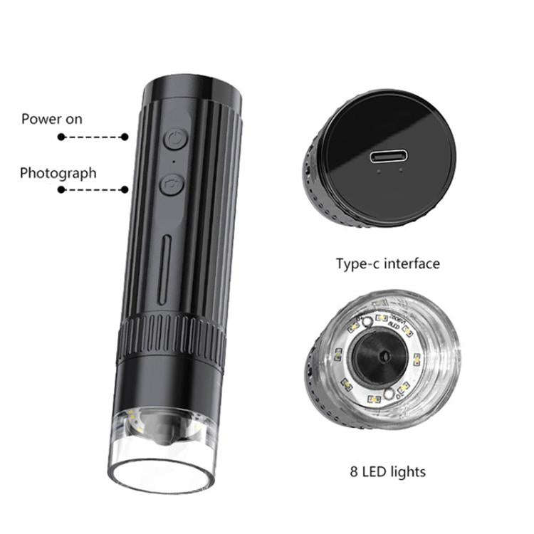 Portable 200W Pixel 1000X HD Wireless Digital Microscope(White With Holder)