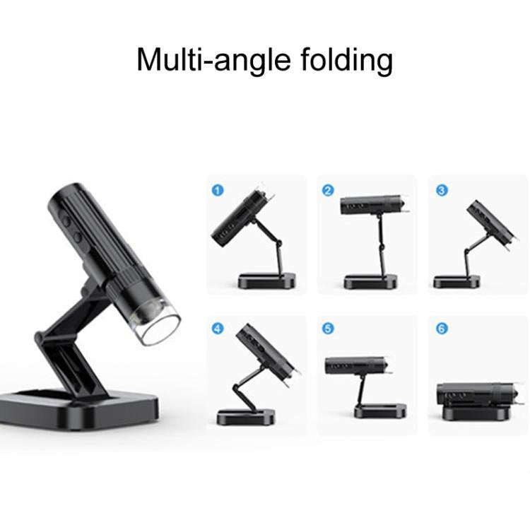 Portable 200W Pixel 1000X HD Wireless Digital Microscope(White With Holder)