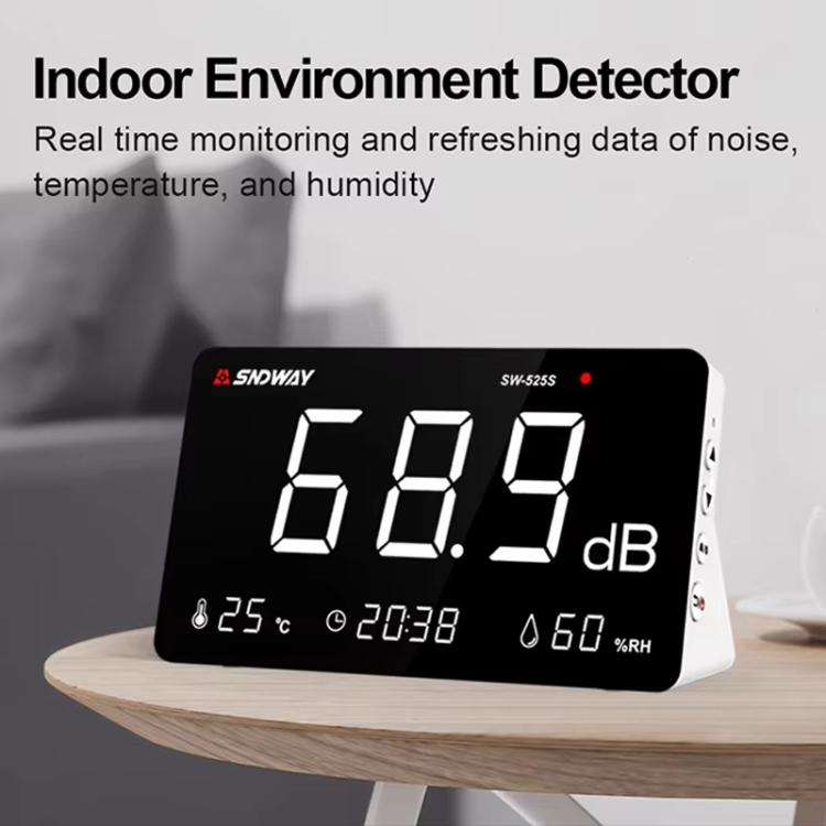 SNDWAY SW-525S Desktop Noise Meter Temperature and Humidity Meter Decibel Meter Environmental Noi...