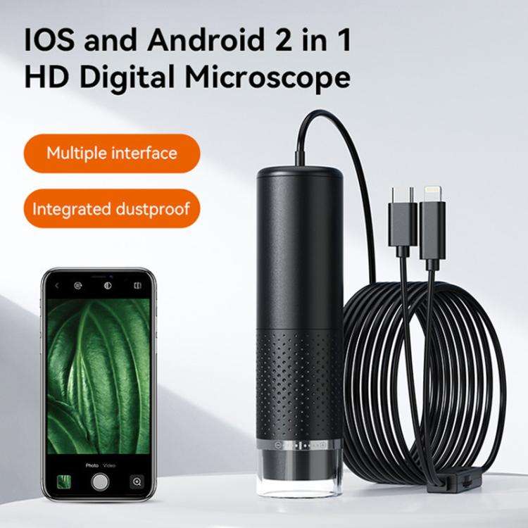 Type-C+8 Pin Two In One Digital Microscope Maintenance And Inspection Cosmetic Tools