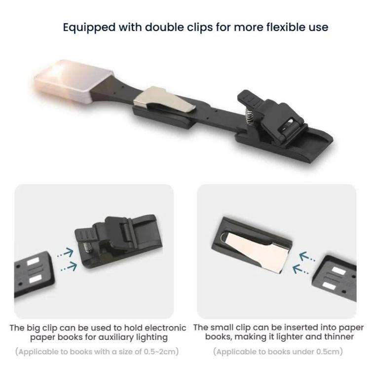 Portable Clip Book Lamp Mini Desk Lamp Learning Reading Rechargeable Clip Bookmark Light(Magnetic...