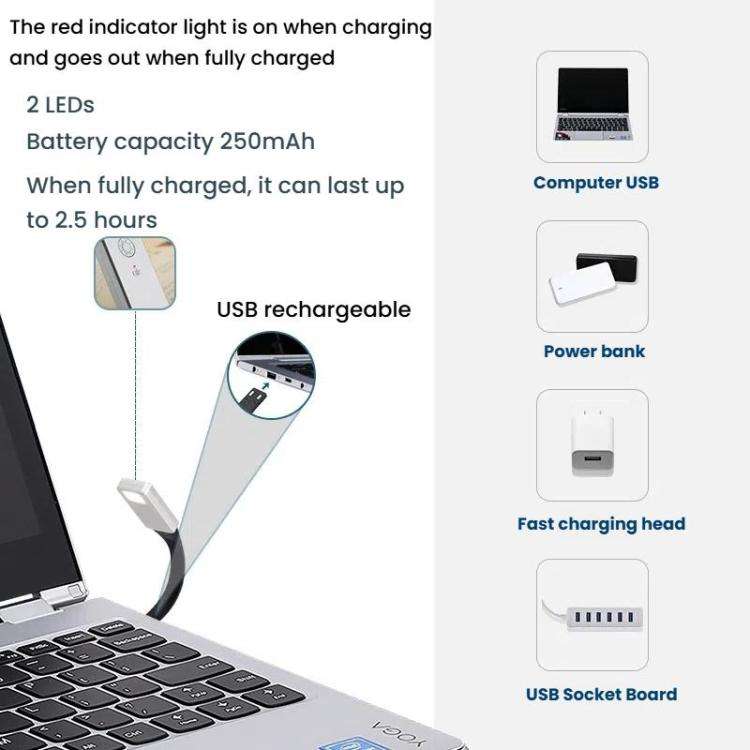 Portable Clip Book Lamp Mini Desk Lamp Learning Reading Rechargeable Clip Bookmark Light(Magnetic...