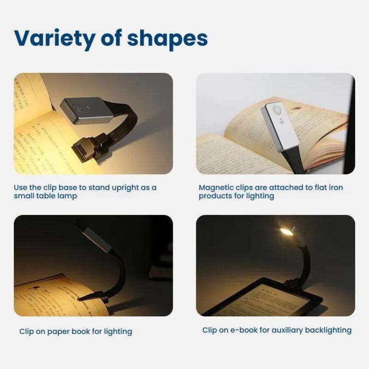 Portable Clip Book Lamp Mini Desk Lamp Learning Reading Rechargeable Clip Bookmark Light(Magnetic...