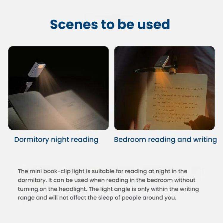 Portable Clip Book Lamp Mini Desk Lamp Learning Reading Rechargeable Clip Bookmark Light(Magnetic...