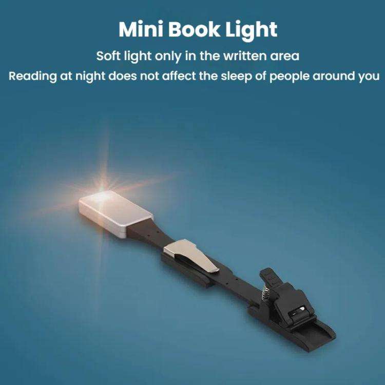Portable Clip Book Lamp Mini Desk Lamp Learning Reading Rechargeable Clip Bookmark Light(Magnetic...