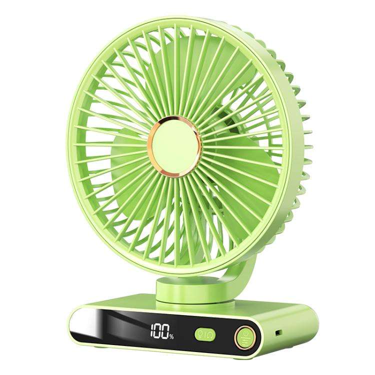 F6 LED Smart Digital Display 5-speed Wind Speed Desktop Night Light Fan, Color: Basic Green