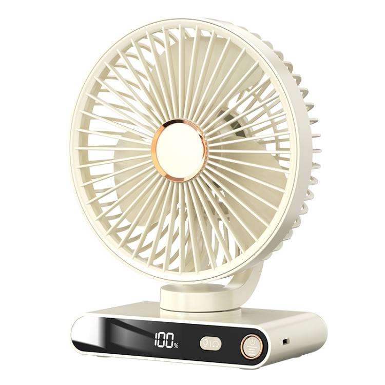 F6 LED Smart Digital Display 5-speed Wind Speed Desktop Night Light Fan, Color: Basic White