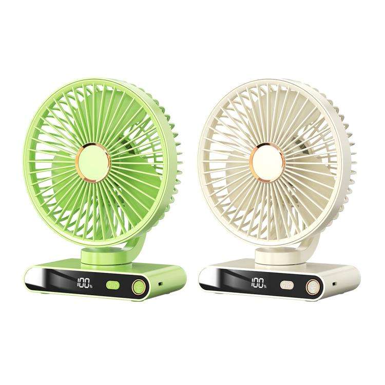 F6 LED Smart Digital Display 5-speed Wind Speed Desktop Night Light Fan, Color: Basic White