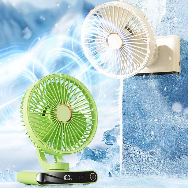 F6 LED Smart Digital Display 5-speed Wind Speed Desktop Night Light Fan, Color: Basic White
