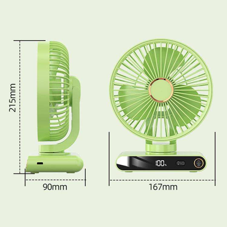 F6 LED Smart Digital Display 5-speed Wind Speed Desktop Night Light Fan, Color: Basic White