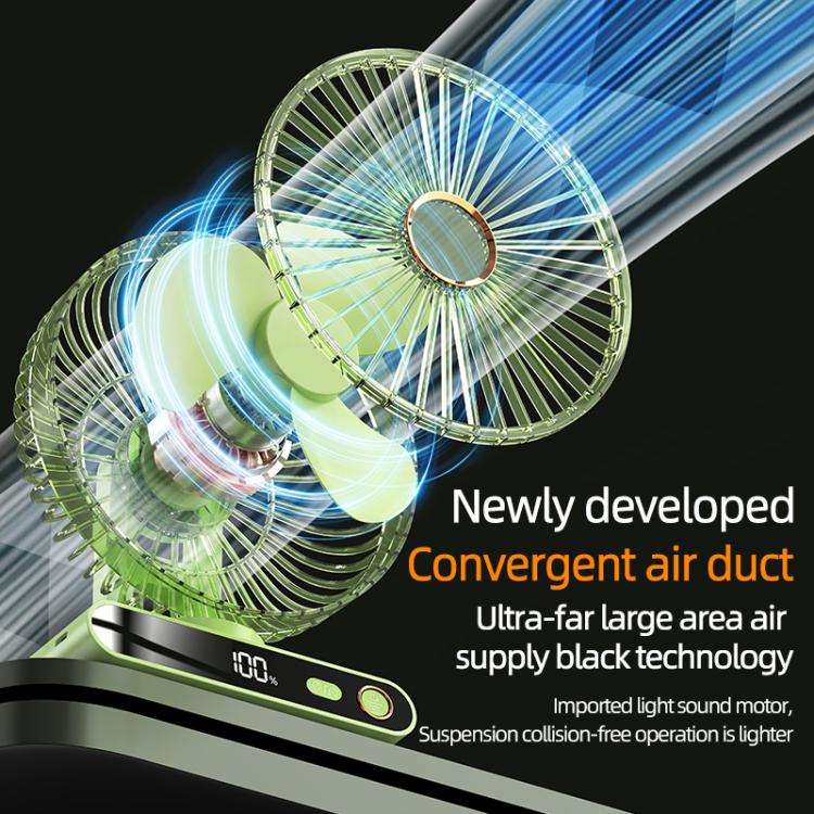 F6 LED Smart Digital Display 5-speed Wind Speed Desktop Night Light Fan, Color: Basic White