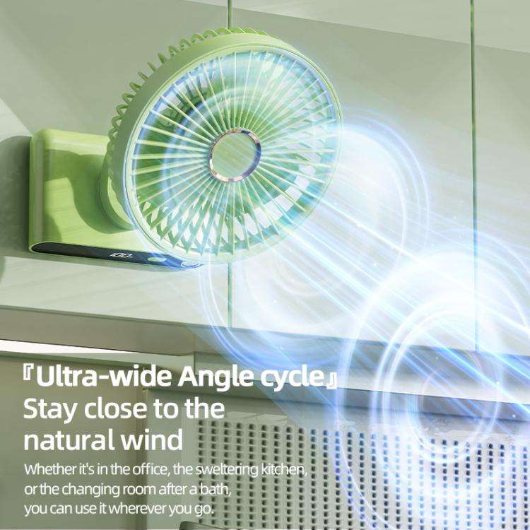 F6 LED Smart Digital Display 5-speed Wind Speed Desktop Night Light Fan, Color: Basic White