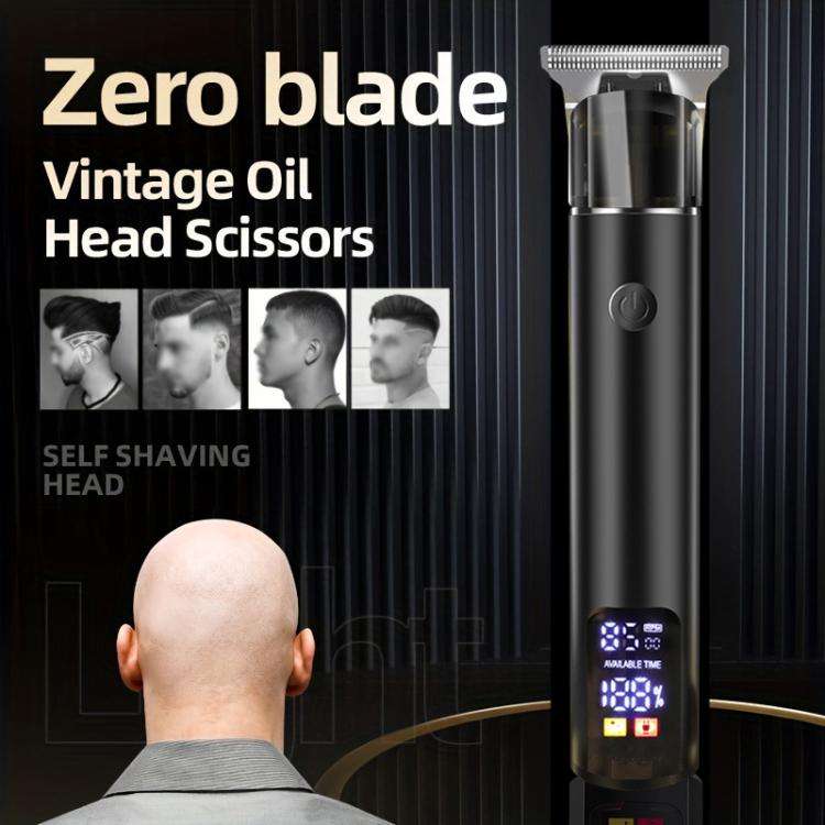 Rechargeable Haircut Kit Hair Clippers For Men - Zero Blade Trimmer For Vintage Oil Head & Bald H...