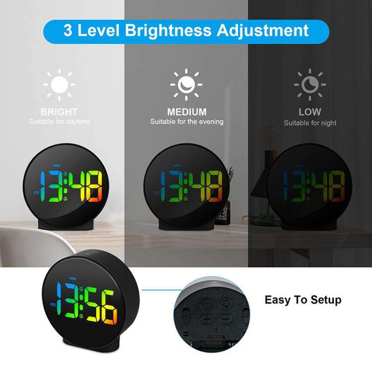 EDUP EH-8816 Simple Digital Electronic Clock Night Light Battery Plug-in Dual Power Mode Alarm Cl...