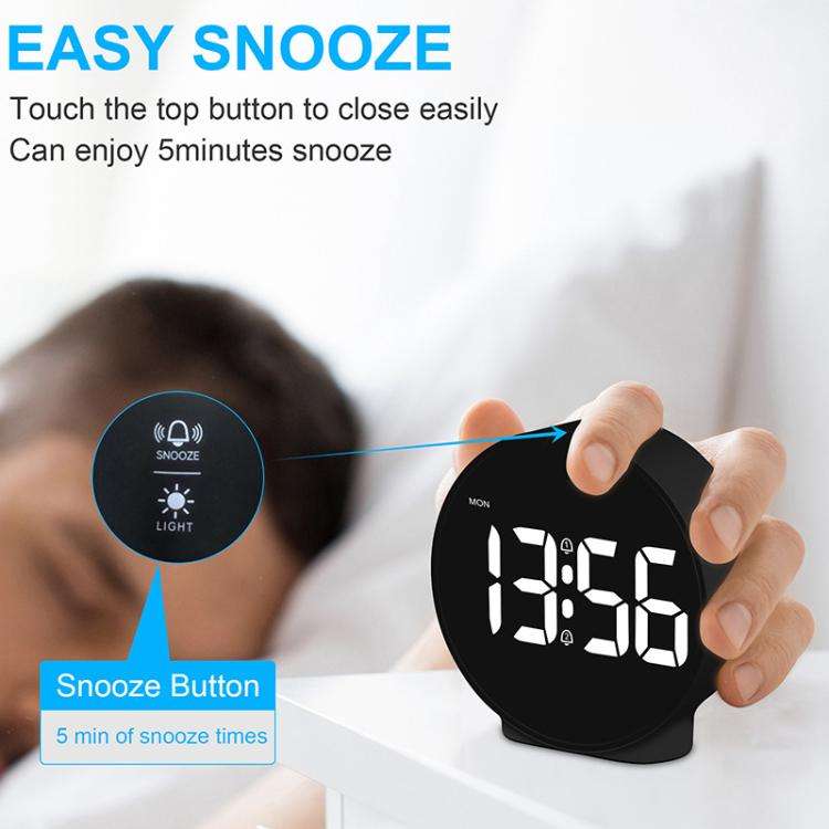 EDUP EH-8816 Simple Digital Electronic Clock Night Light Battery Plug-in Dual Power Mode Alarm Cl...