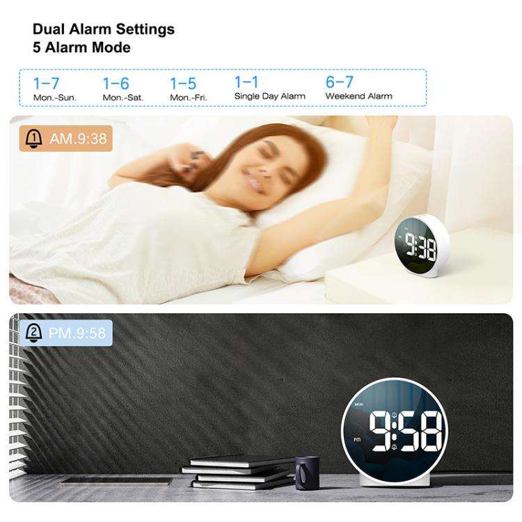 EDUP EH-8816 Simple Digital Electronic Clock Night Light Battery Plug-in Dual Power Mode Alarm Cl...