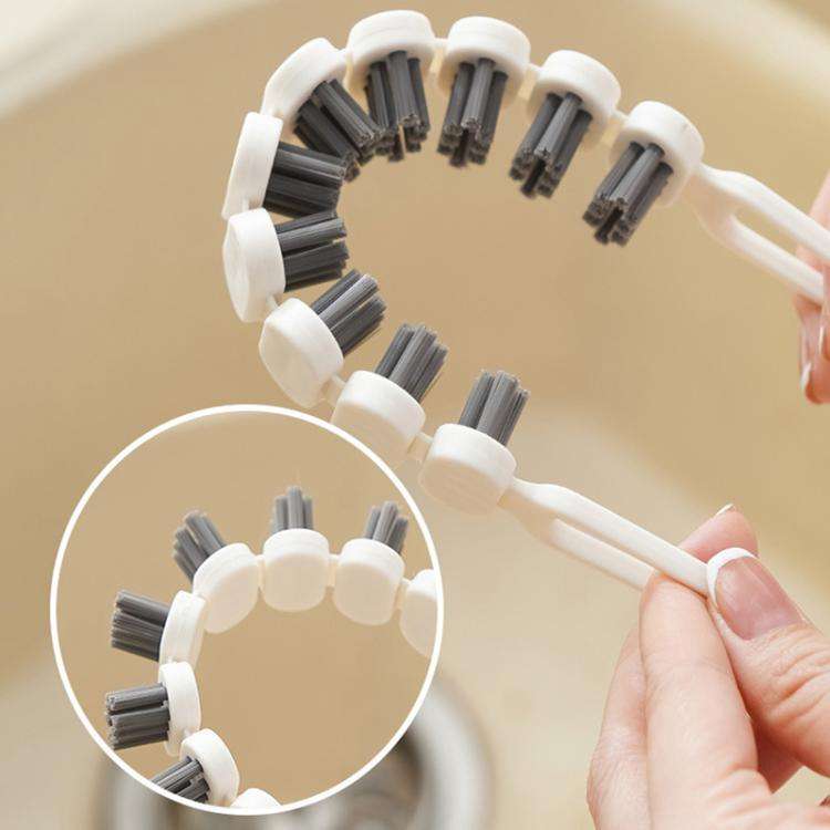 2pcs Bendable Multifunctional Crevice Brush Bathroom Faucet Brush Kitchen Cleaning Brush(White)