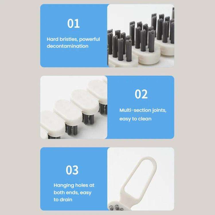 2pcs Bendable Multifunctional Crevice Brush Bathroom Faucet Brush Kitchen Cleaning Brush(White)
