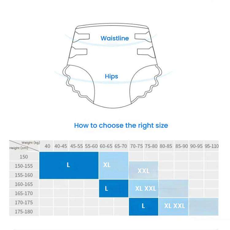 Hexibao Adhesive Adult Diapers, Size: Reinforced XL 30pcs