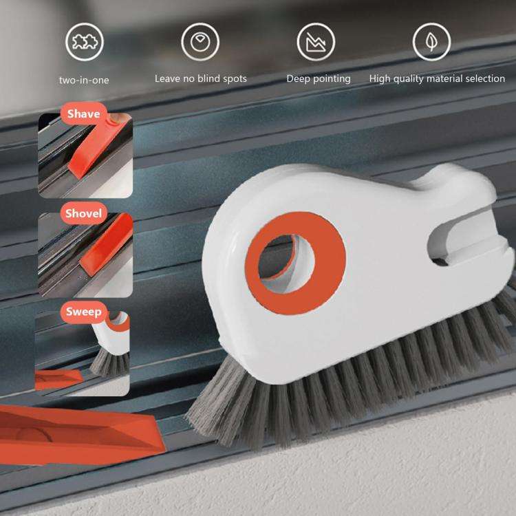 2-in-1 Detachable Window Sill Gap Brush Groove Cleaning Brush(Gray)