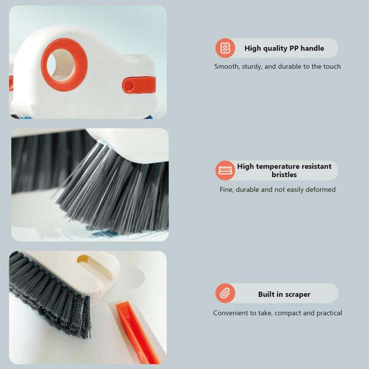 2-in-1 Detachable Window Sill Gap Brush Groove Cleaning Brush(Gray)