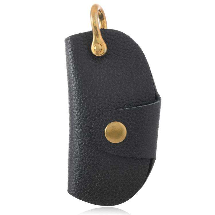 Vintage Pebbled Leather Key Holder - Genuine Leather Keychain Organizer with Belt Clip Car Key Ac...