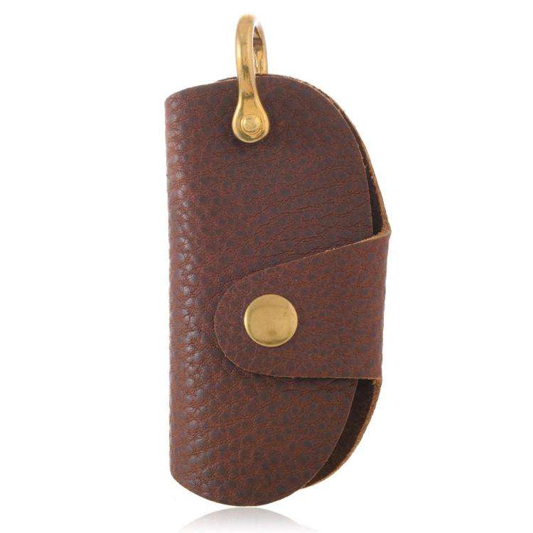Vintage Pebbled Leather Key Holder - Genuine Leather Keychain Organizer with Belt Clip Car Key Ac...