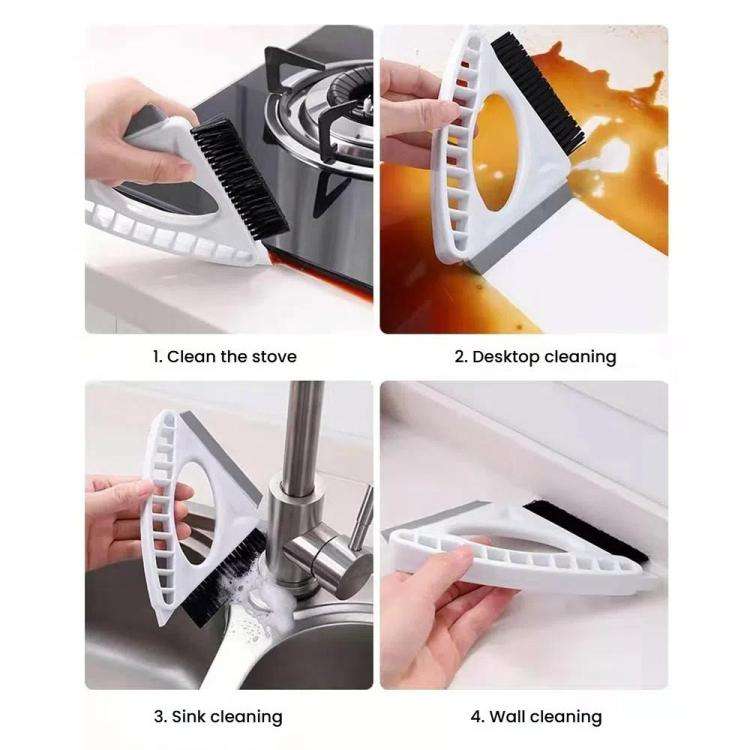 3-in-1 Window Cleaning Tool Multifunctional Gap Brush Household Glass Wiper(White)