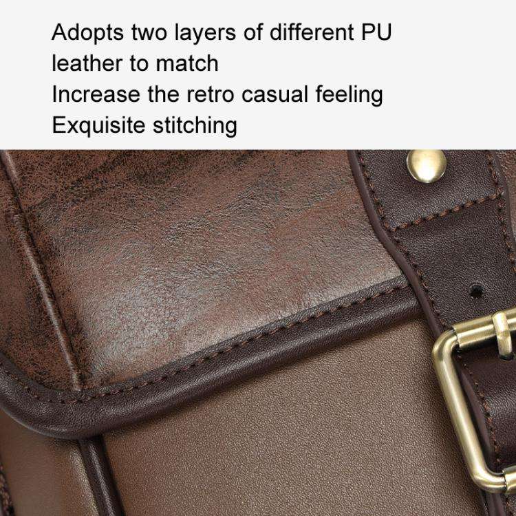 Cwatcun D185 Medium Shoulder Leisure Camera Bag Vintage PU Waterproof Micro SLR Camera Storage Ba...