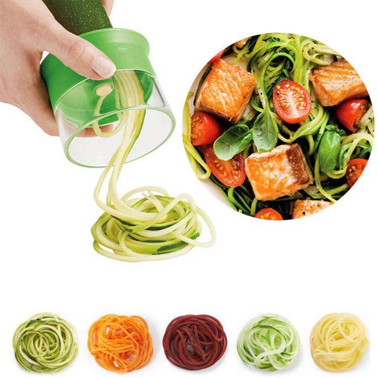 Handheld Cylindrical Vegetable Spiral Grater Multifunctional Kitchen Shredder(Green)