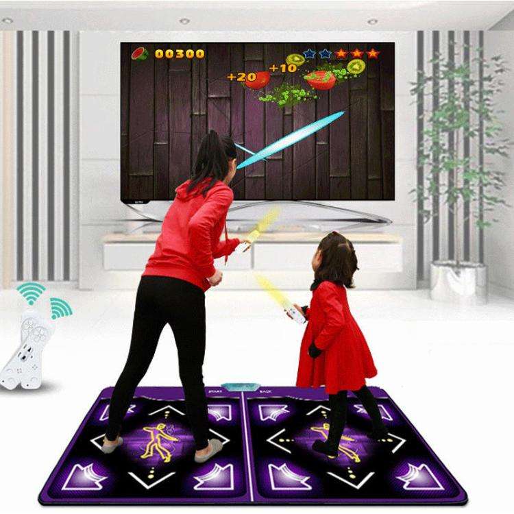 Wired Dance Mat With Motion Sensor - Dual Player Fitness Gaming Rug For TV & PC, Supports TF Card...
