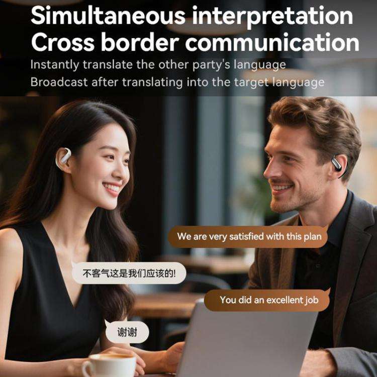 M127 AI Smart Translation Bluetooth Earphones(Silver Gray)