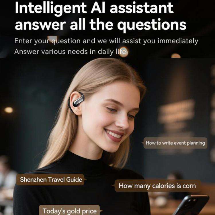 M127 AI Smart Translation Bluetooth Earphones(Silver Gray)