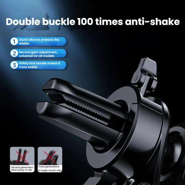 Leeioo Gravity Linkage Air Outlet Clip-on Car Mobile Phone Holder(Black)