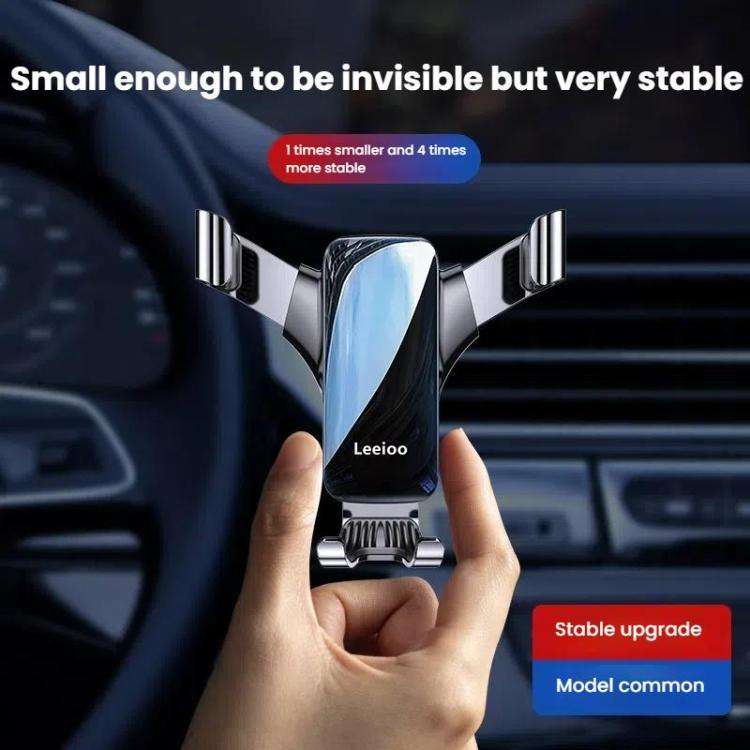 Leeioo Gravity Linkage Air Outlet Clip-on Car Mobile Phone Holder(Silver)