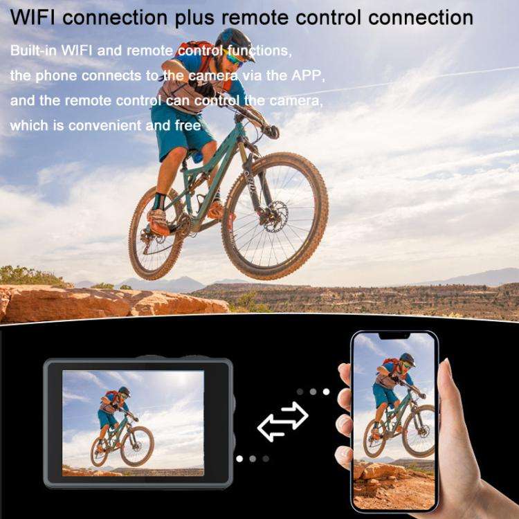 M40TRW With Touch Screen + Remote Control + Microphone 5K Action Camera Anti-Shake Outdoor HD Sho...