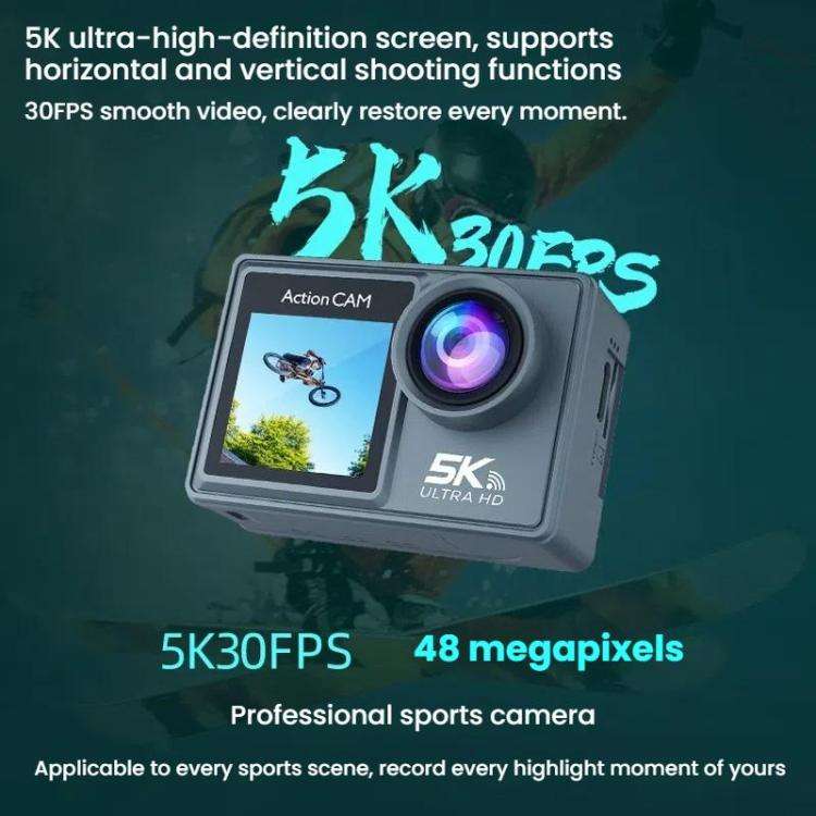 M40TRW With Touch Screen + Remote Control + Microphone 5K Action Camera Anti-Shake Outdoor HD Sho...
