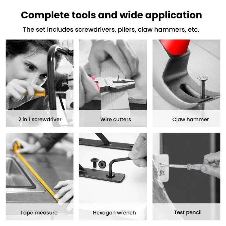 Multifunctional Home Hardware Tools Repair Hand Toolbox Combination Set, Style: 20pcs /Set Upgrad...