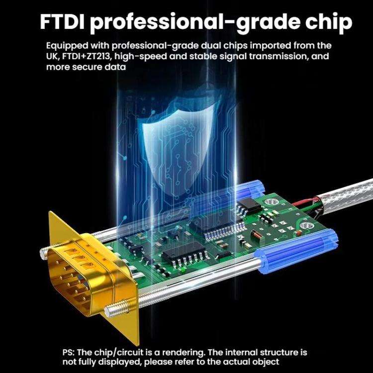 DTECH  DT-5011 USB 2.0 to RS232 Serial Adapter Cable, FT232 & ZT213 Dual-Chip with LED Indicator,...