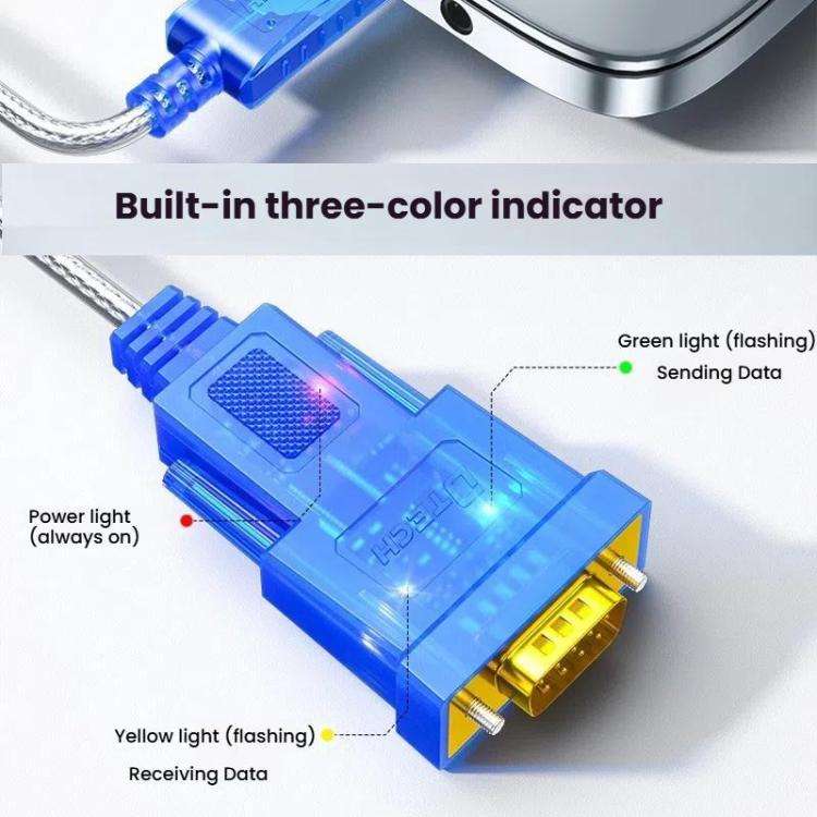DTECH  DT-5011 USB 2.0 to RS232 Serial Adapter Cable, FT232 & ZT213 Dual-Chip with LED Indicator,...