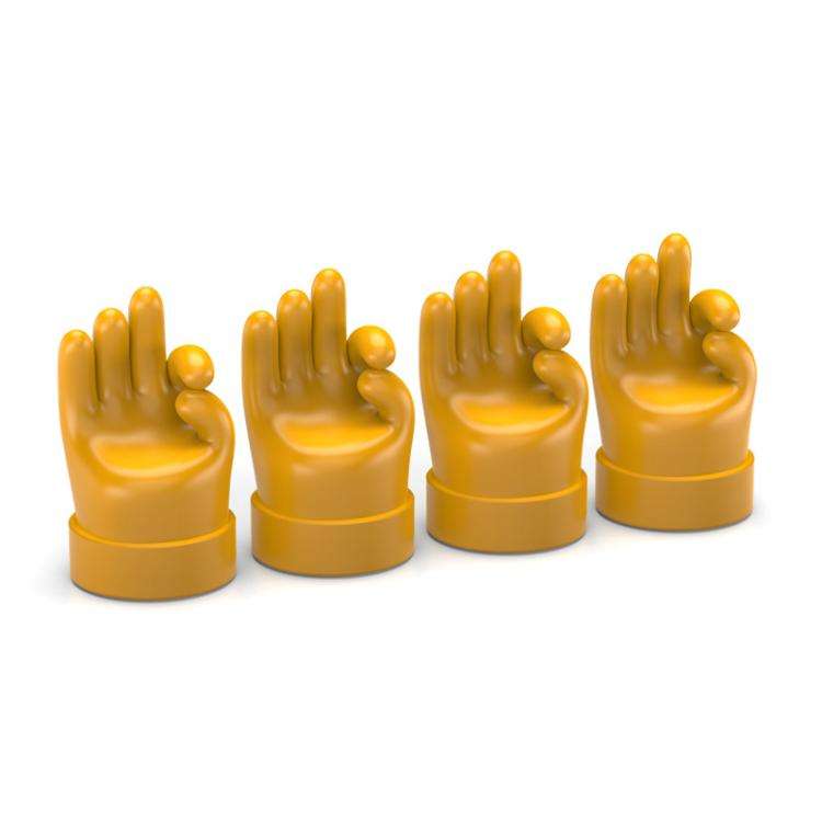 4pcs /Set Car Gesture Valve Tire Decorative Rubber Cap, Color: Yellow OK